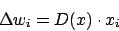 \begin{displaymath}\Delta w_{i}=D(x)\cdot x_{i}\end{displaymath}